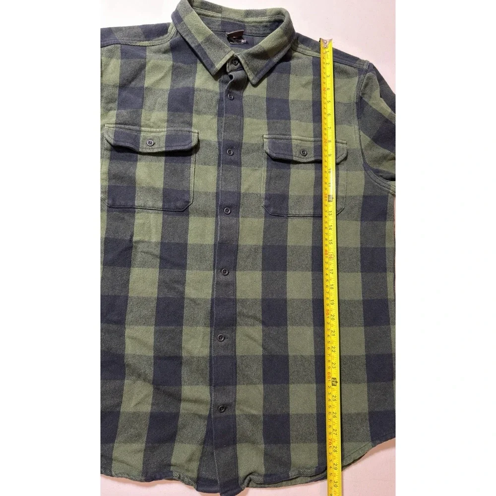 Oakley Terraformic Long Sleeve Button Green Black Plaid Flannel Embroidered XL